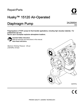 Replace Seals or Rebuild Air Valve. Graco 3A2889A, Husky 15120 Air ...