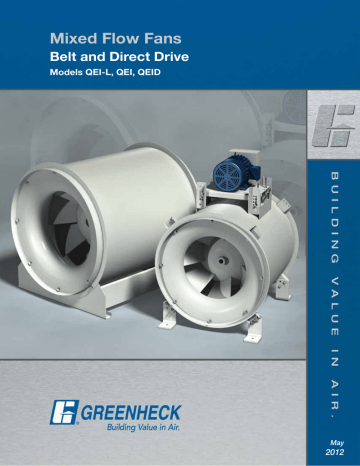 Greenheck Fan Mixed Flow Fans Belt and Direct Drive QEI User's Manual | Manualzz