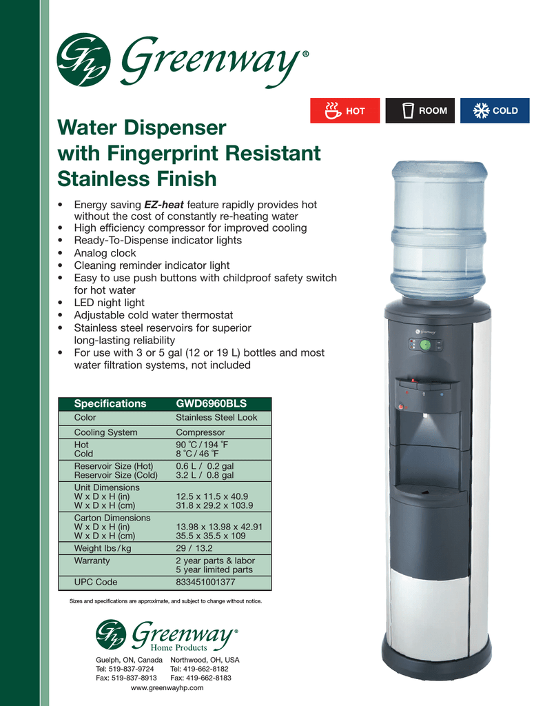 greenway water cooler