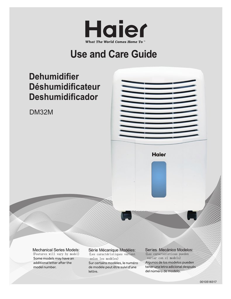 Haier Dm32m-l Dehumidifier User Manual Haier Dm32m-l Dehumidifier User Manual