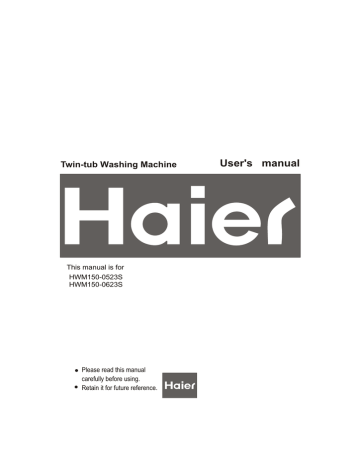 Haier HWM150-0523S User's Manual | Manualzz