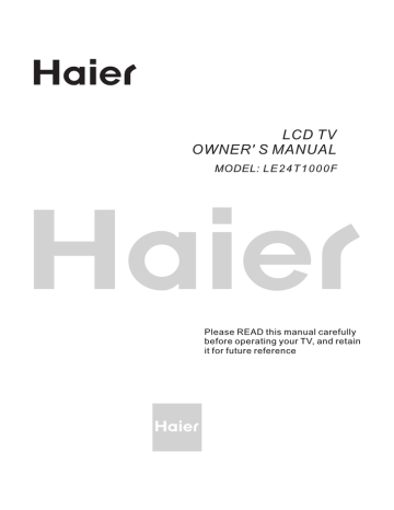 Haier LE24T1000F Owner's Manual | Manualzz