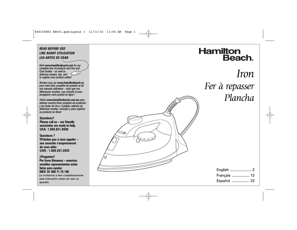 Hamilton Beach 14567 User's Manual | Manualzz