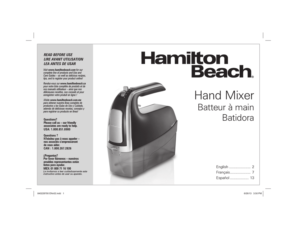 Hamilton Beach ErgoMix White 62674E