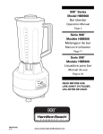 Hamilton Beach HBB908 Operation Manual