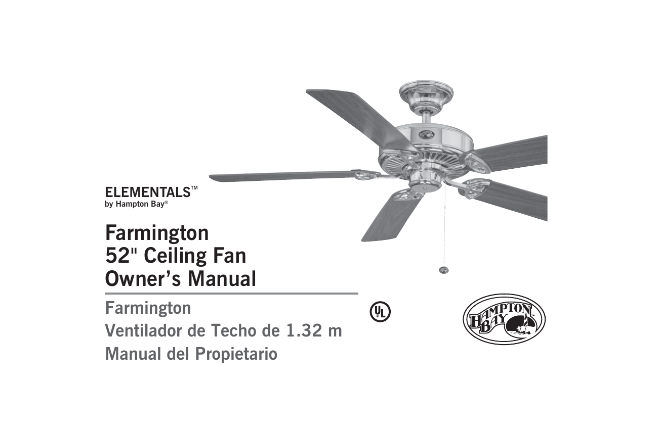 Hampton Bay 52 Ceiling Fan 171 348 User S Manual Manualzz Com