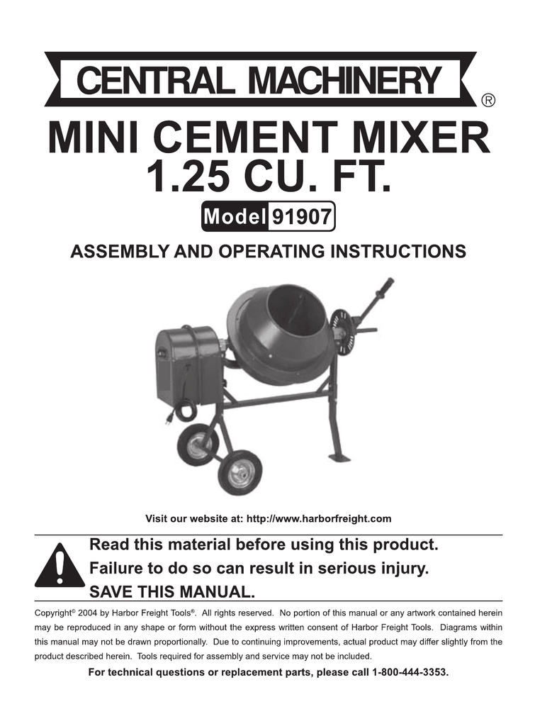 Harbor Freight Cement Mixer Parts List | Reviewmotors.co