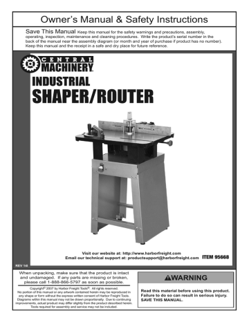 Harbor Freight Tools 1 Horsepower Wood Shaper Manual Manualzz Harbor Freight Tools 1 Horsepower Wood, Router Table Stand Harbor Freight