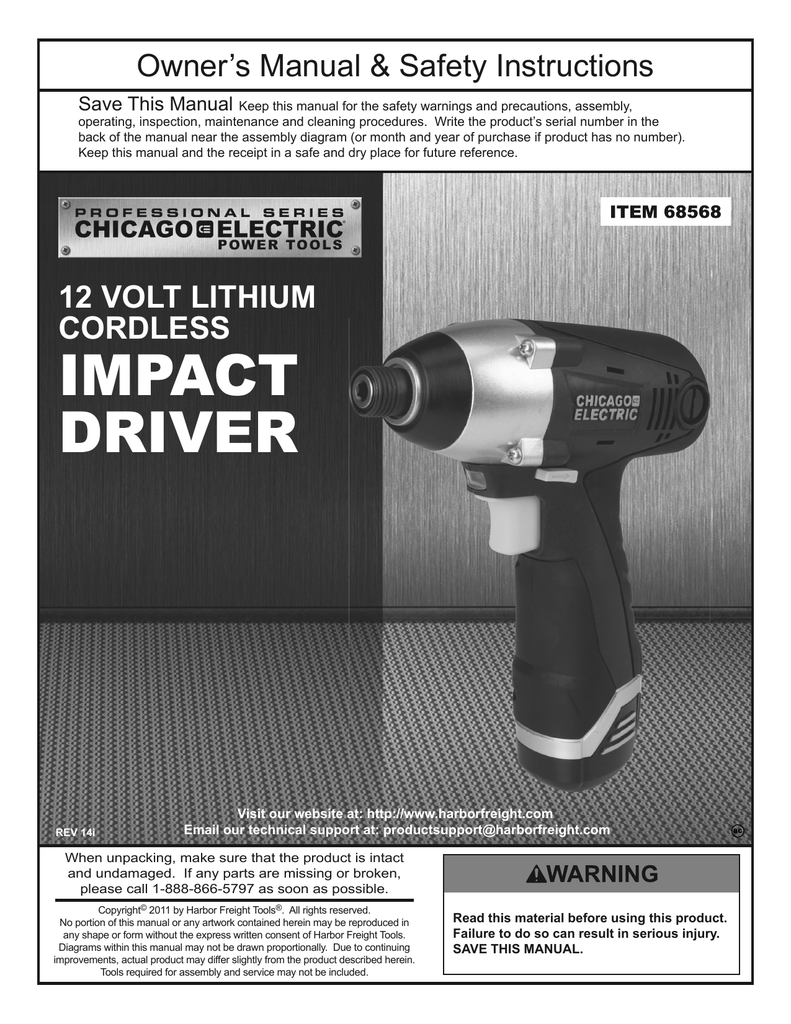 Chicago electric discount cordless impact driver