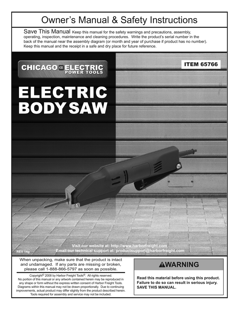 Harbor freight discount electric body saw