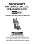 Harbor Freight Mini Vertical Milling/Drilling Machine 44991 Manual