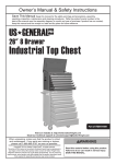 US General 26&quot; 8 Drawer Industrial Top Chest Manual