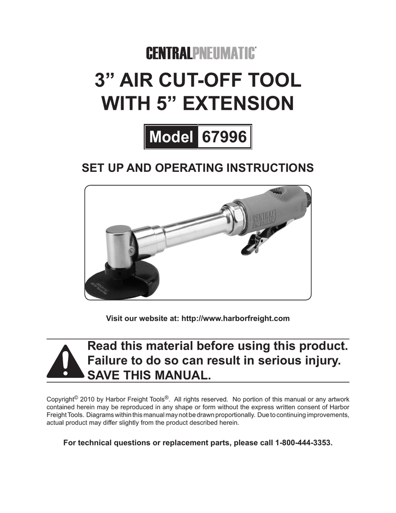 Harbor Freight Tools 3 in. High Speed Extended Reach Air Cutoff Tool