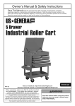 Harbor Freight 5 Drawer Roller Cart 61427 Manual