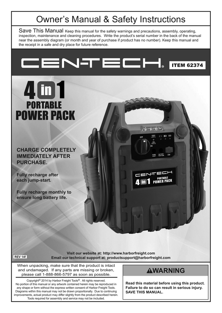 Cen Tech 62374 4 In 1 User Manual Manualzz