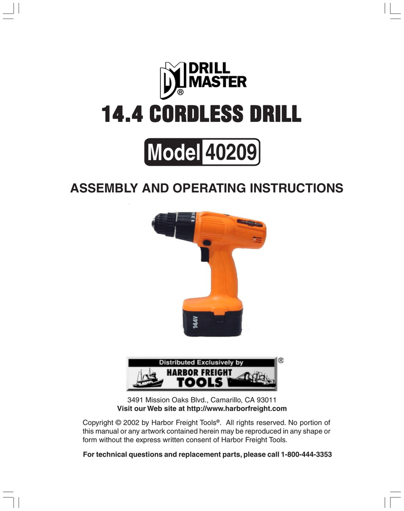 Chicago electric cordless impact wrench user manual instructions