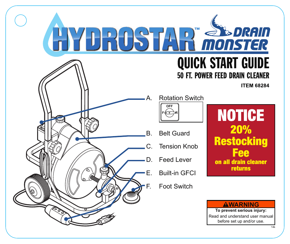 50 ft. Power-Feed Drain Cleaner with GFCI