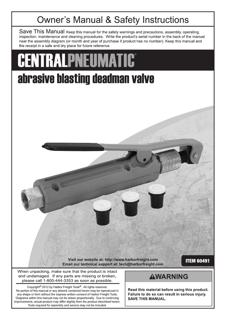 Power & Hand Tools Central Pneumatic Sandblaster Abrasive Blasting