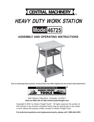 Harbor Freight Tools Adjustable Height Heavy Duty Workstation Manual Manualzz Harbor Freight Tools Adjustable Height, Central Machinery Router Table 91130 Parts