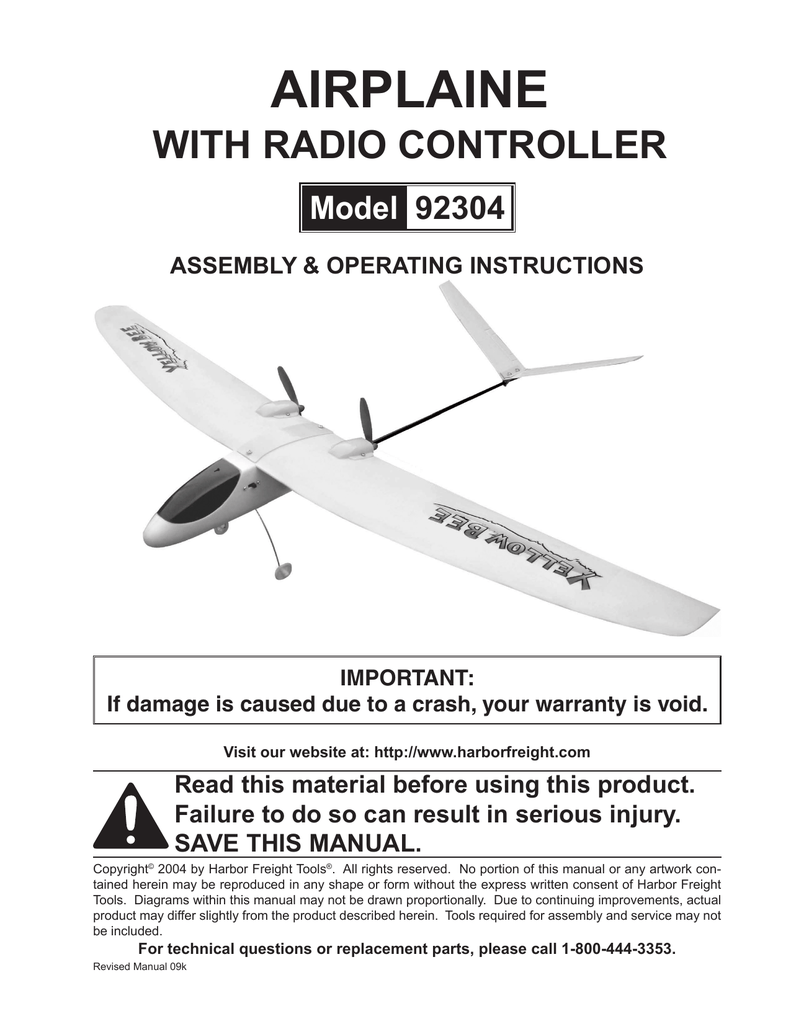 harbor freight rc airplane