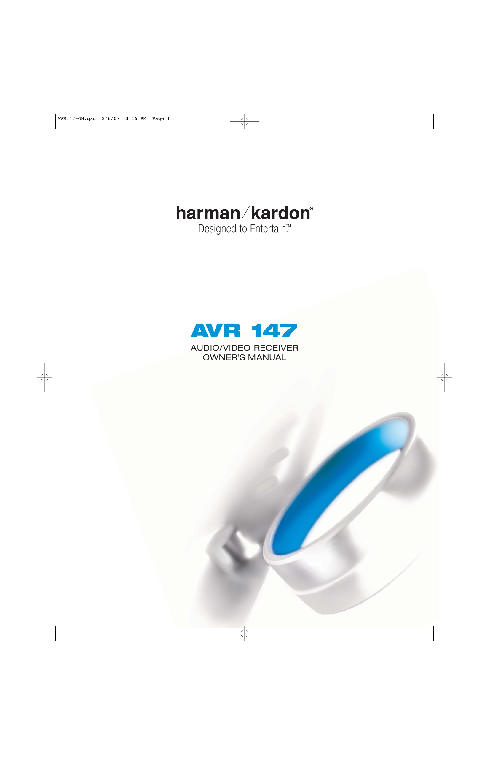 Harman Kardon AVR 147 User's Manual 