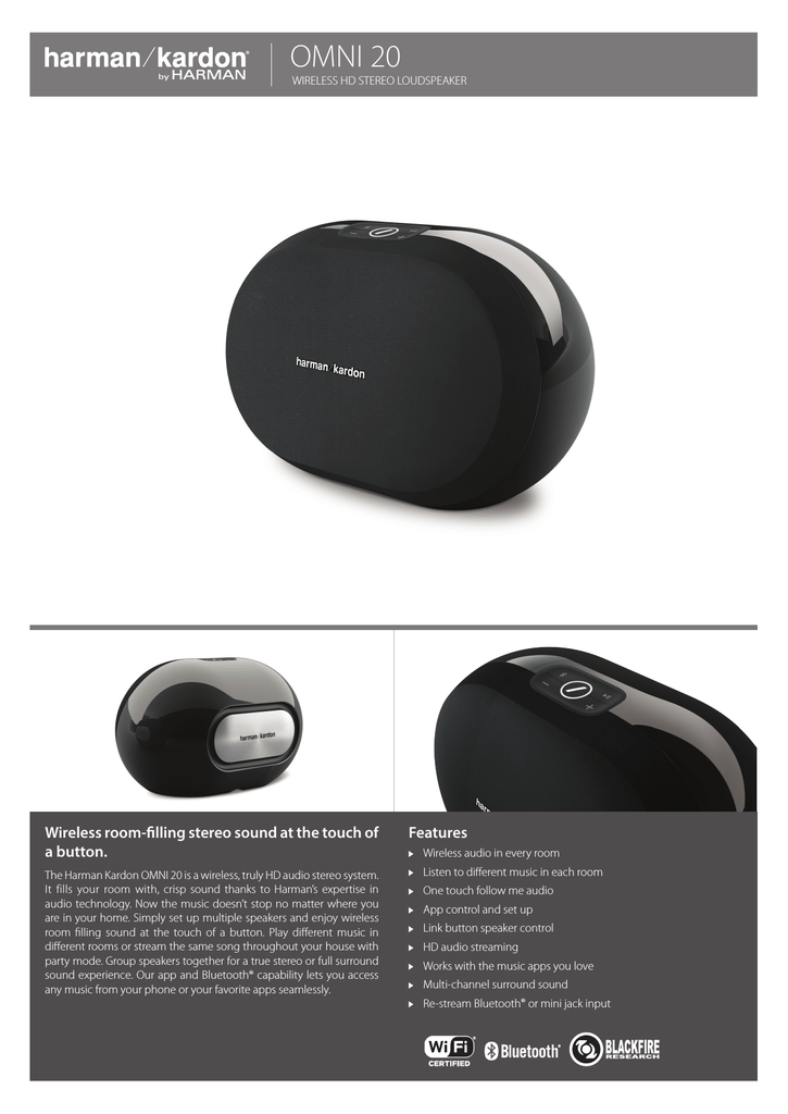 Harman Kardon Omni 20 Specification 