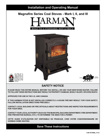 Harman Stove Company Magnafire Series, Harman Coal Stoves
