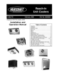 Heatcraft Reach-In Unit Coolers Manual: TA 17B, TL 12, LTA 053, LTL 046