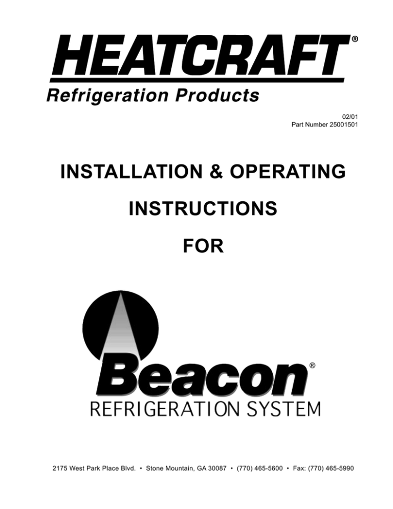 Heatcraft Refrigeration Products BEACON 25001501 User manual | Manualzz