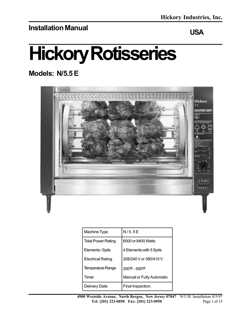 Hickory Hardware Convection Oven N 5 5 E User S Manual Manualzz
