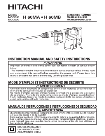 Hitachi 60MA User's Manual | Manualzz