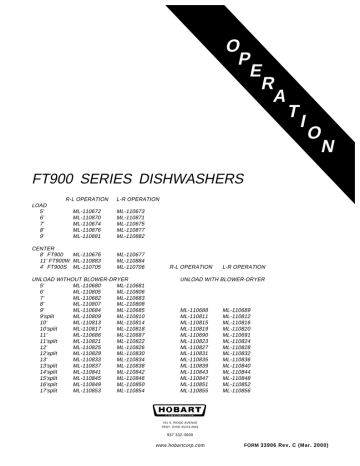 Hobart Ft900 Dishwasher Wiring Diagram - Wiring Diagram