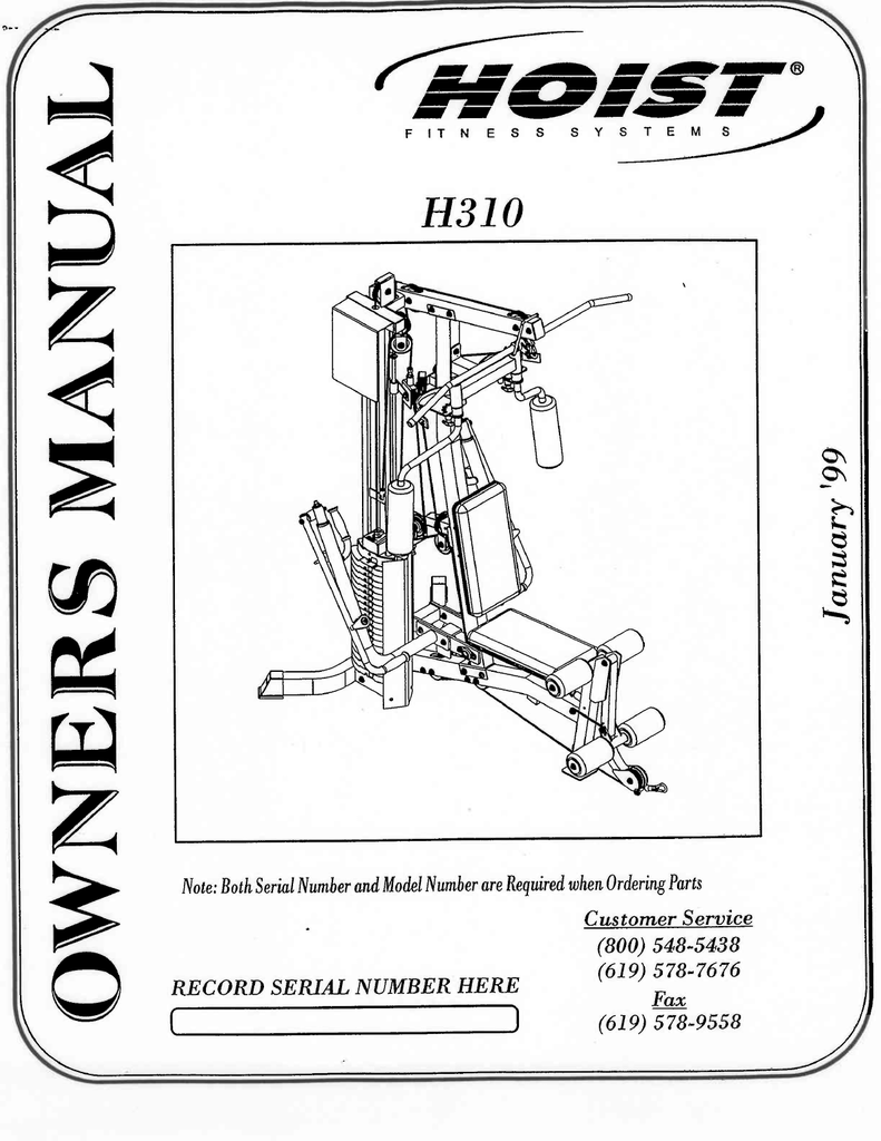 Hoist Fitness H310 User's Manual Manualzz