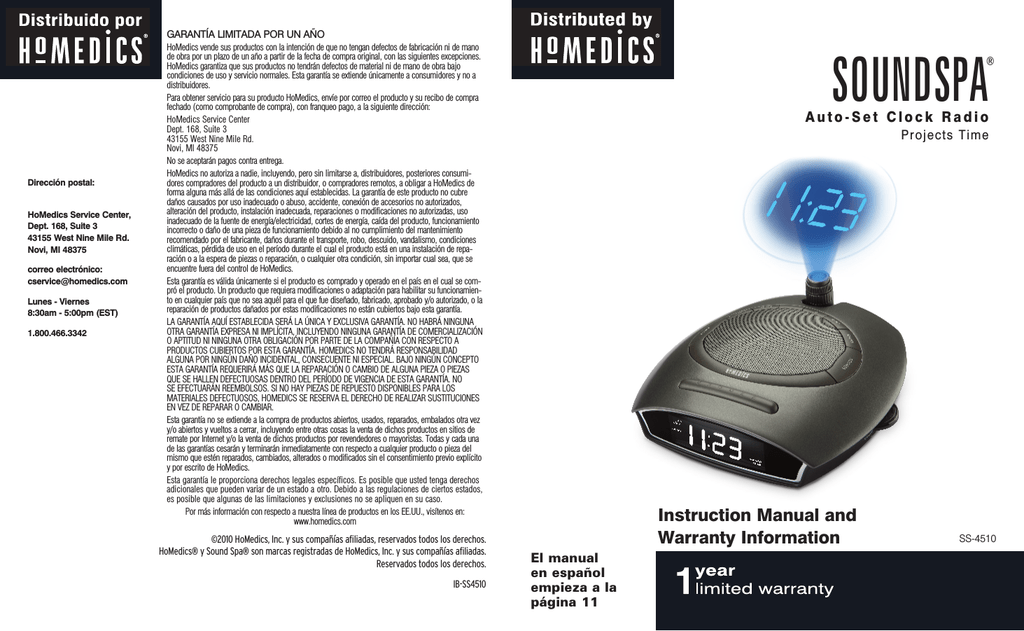 HoMedics SS4510, SS-4510 User manual | Manualzz