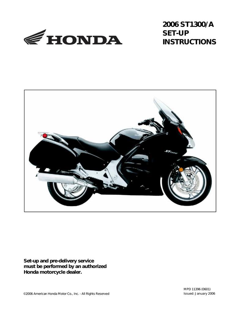 Honda 2006 ST1300/A Useru0027s Manual  Manualzz