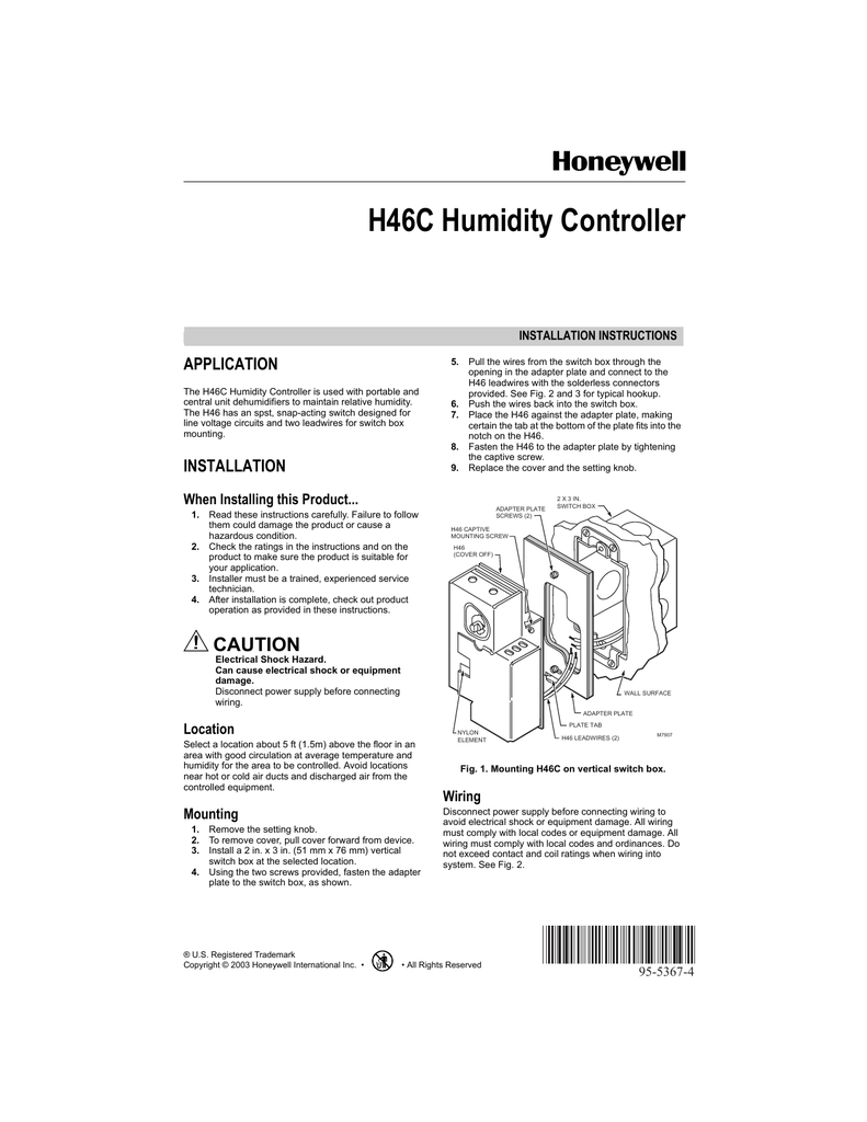 Honeywell H46C User manual | Manualzz