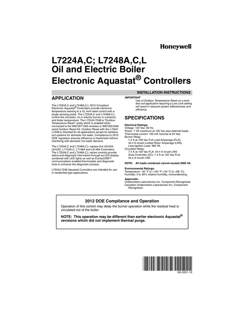 Honeywell R7284 Wiring Diagram