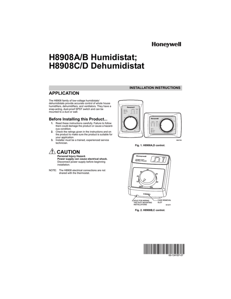 Honeywell H08b Dehumidifier H08c D User Manual Manualzz