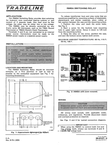Honeywell Heating System 96-6127-2 User's Manual | Manualzz Honeywell S8610U Wiring Manualzz