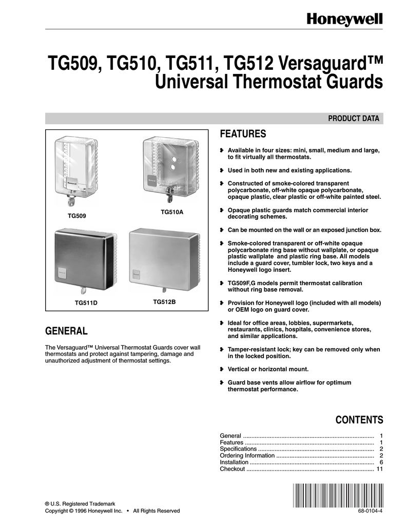 Honeywell Thermostat Tg510 User S Manual Manualzz