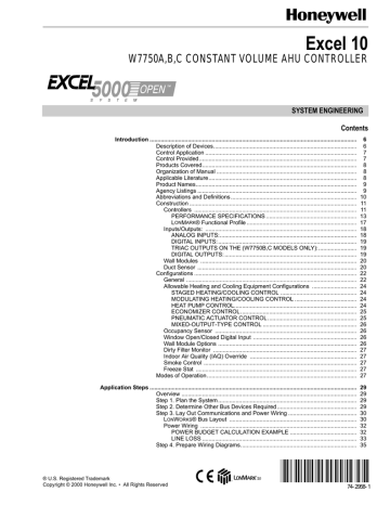 Honeywell W7750A User's Manual | Manualzz