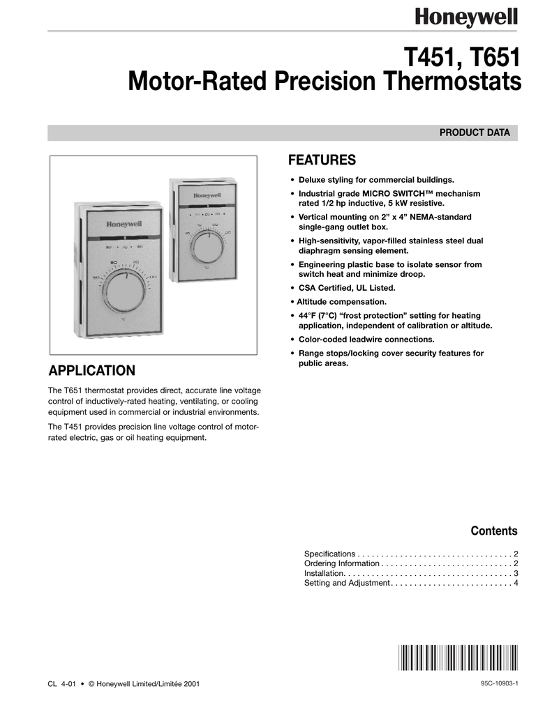 Honeywell T451 User S Manual Manualzz