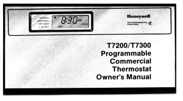 Honeywell T7200 User's Manual | Manualzz