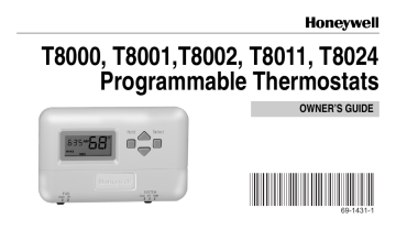 Honeywell T8001 User S Manual Manualzz