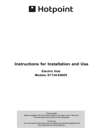 Whirlpool E6005X (T) Instructions for Installation and Use | Manualzz