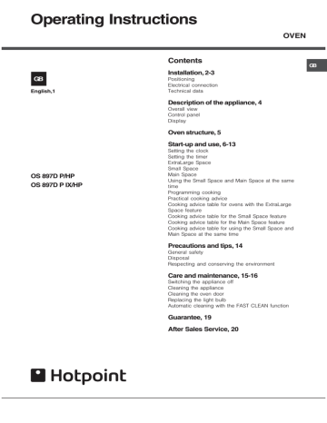Hotpoint OS User's Manual | Manualzz