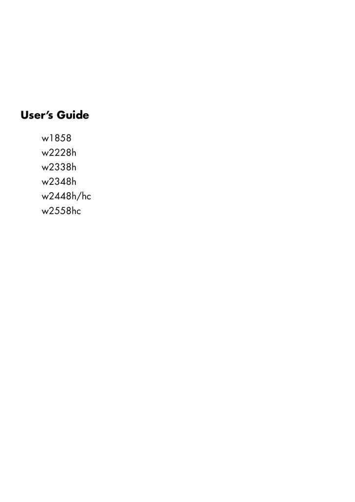 HP W1858 User's Manual | Manualzz