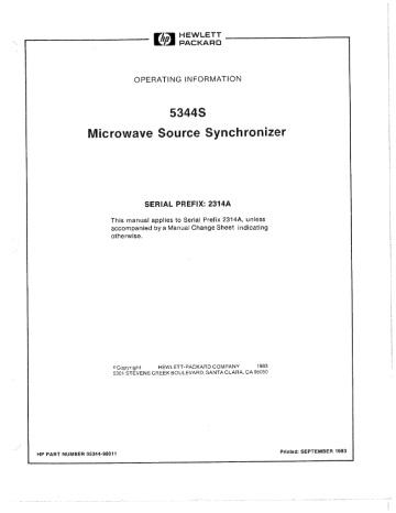 8620 SERIES HP 86220A OPERATING /& SERVICE MANUAL