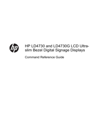 HP LD4730G 47-inch Micro-Bezel Video Wall Display with Protective Glass User manual | Manualzz