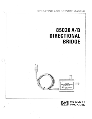 HP 85020B User's Manual | Manualzz